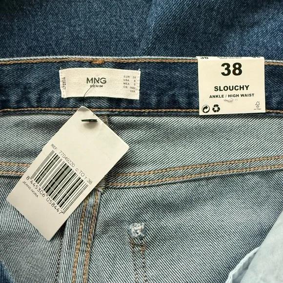 MANGO Women's 6 High Waist Wide Leg Jeans Blue - Picture 13 of 16